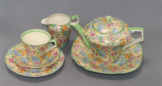 A quantity of Chintz teaware